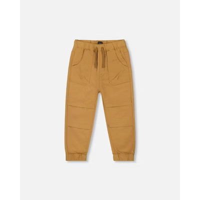 Deux par Deux Boy Stretch Twill Jogger Pant Tan - 2 Years | Target