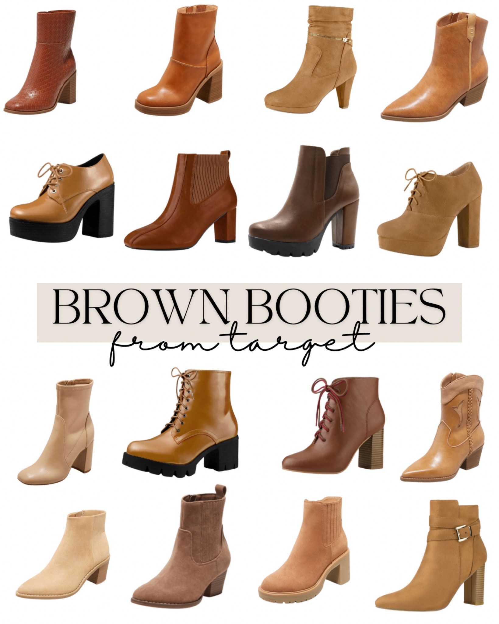 Targets brown fall booties roundup for this 2022 season 😍 so many good ones!

Target booties, target fall shoes, target white booties, white shoes target, white booties target, brown booties, platform booties, ankle booties, lace up booties, faux leather booties, white and black booties, fall outfits, target fall outfits, target outfits, target new arrivals, fall outfit ideas, fall outfit inspo, fall outfit inspiration, neutral booties, brown booties, black booties, all white booties, tan booties, white and tan booties, target style, target fashion, target fines, target favorites, fall favorites, fall finds, maternity, wedding guest, wedding guest dress, affordable fashion, affordable fall outfits, everyday fashion, everyday outfits, weekend outfits, everyday style, weekend style, baby shower outfit, fall fashion favorites target

#LTKSeasonal #LTKshoecrush #LTKSale