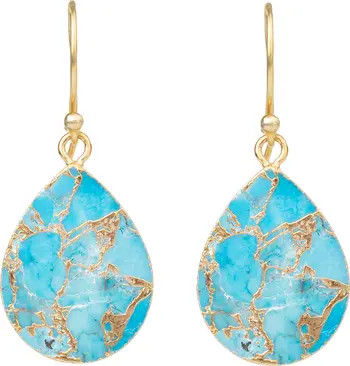 SAACHI 18K Gold Plated Mojave Turquoise Teardrop Earrings | Nordstromrack | Nordstrom Rack