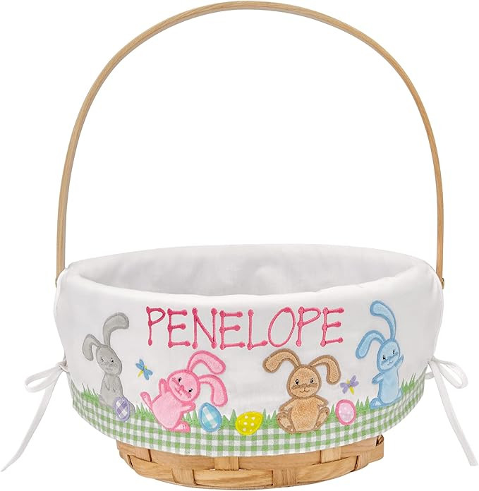 Let's Make Memories Personalized Easter Basket - Create Your Own - Wicker Basket - Embroidered Li... | Amazon (US)