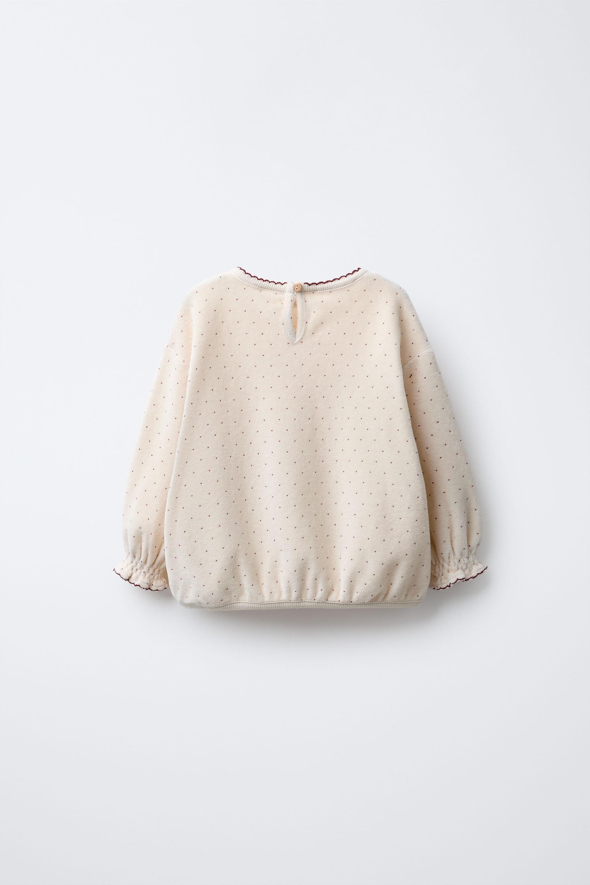 POLKA DOT VELVET SWEATSHIRT | Zara US