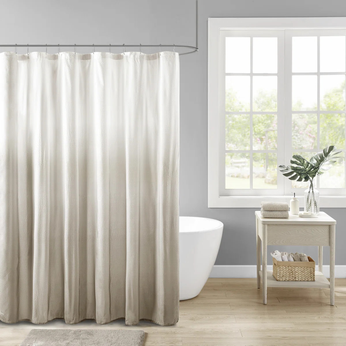 Madison Park Ara Ombre Printed Seersucker Single Shower Curtain & Reviews | Wayfair | Wayfair North America