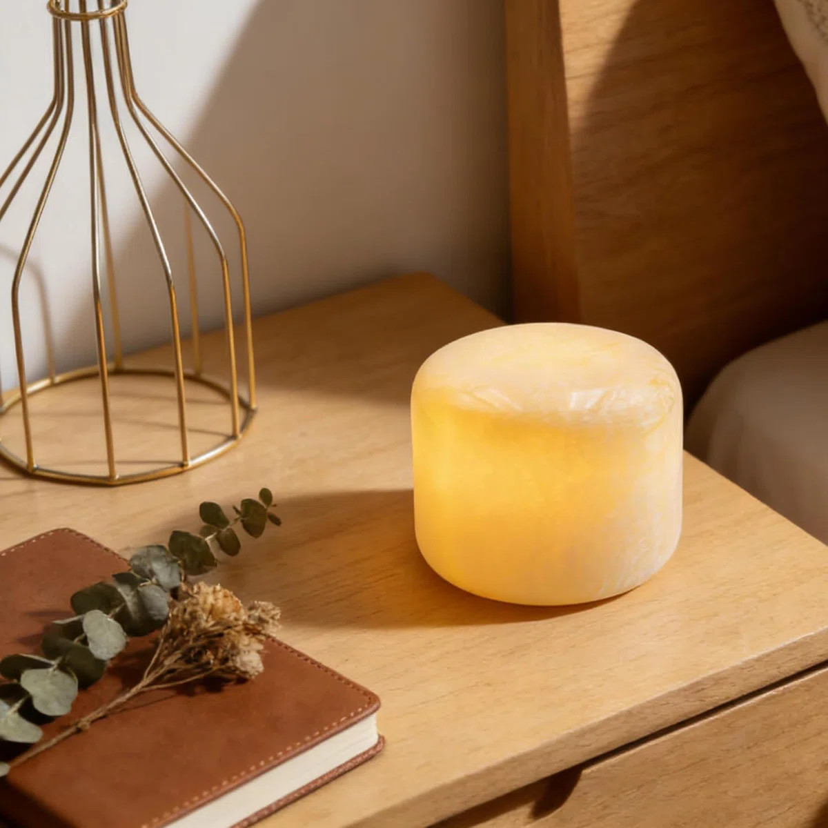 Marble Lamp Marble Lampight Light Touch Bedside Marble Pat  Lamp for Bedroom,Type-C Rechargeable ... | Wayfair North America