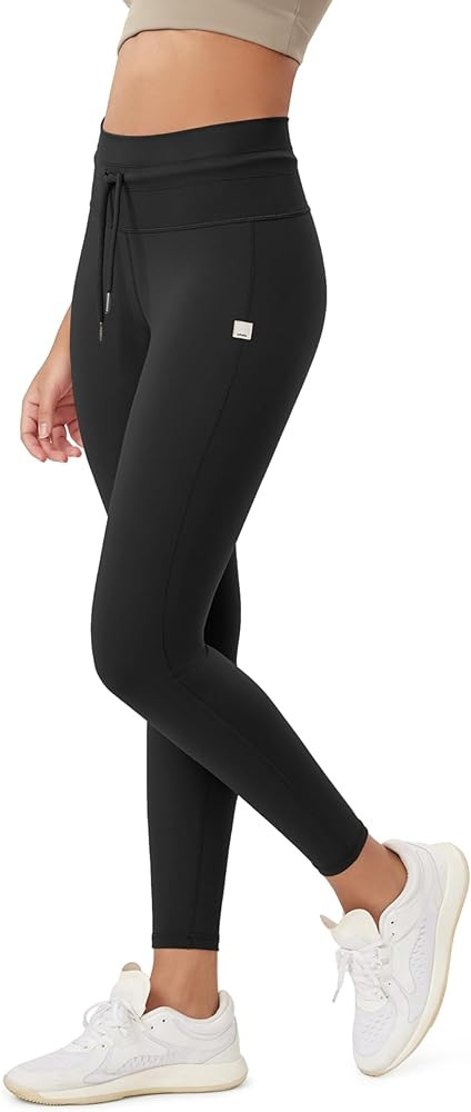 ODODOS Women's Drawstring Tie Daily Leggings 25" / 28" High Waist Workout Yoga Pants | Amazon (US)
