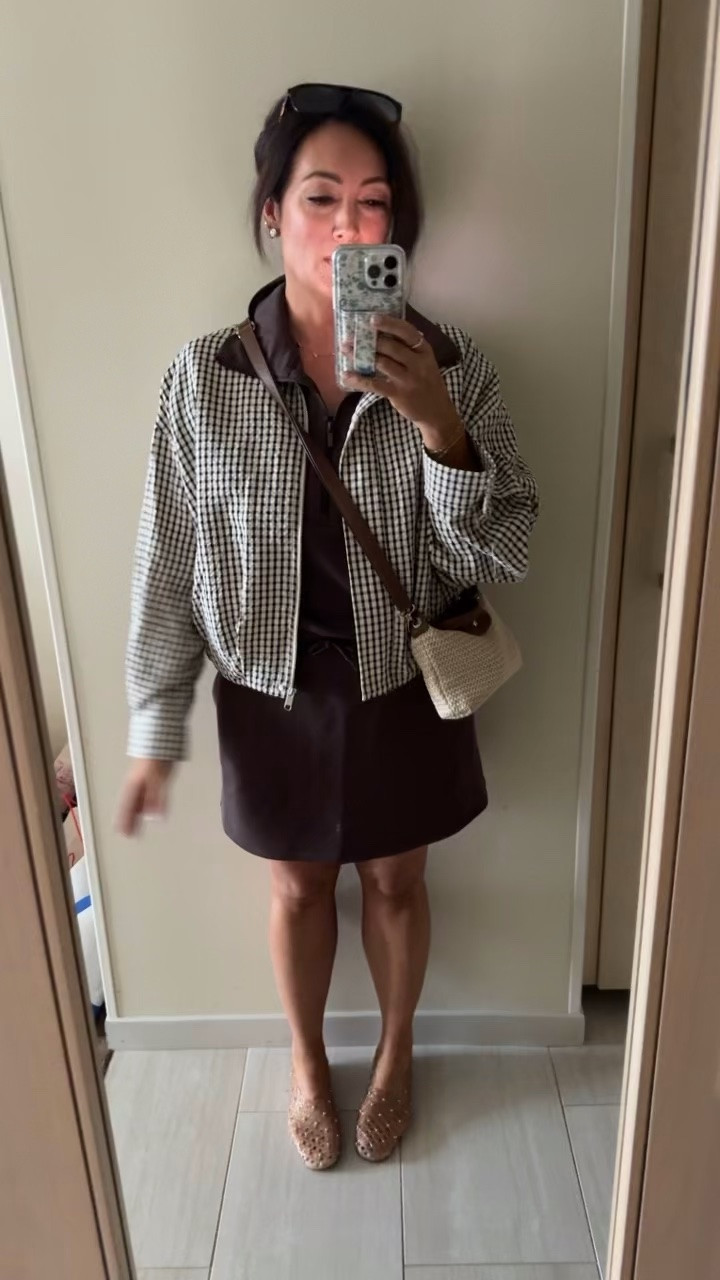 • medium jacket 
• medium tank 
• medium skort

#LTKgrwm #LTKdayinmylife #LTKTravel