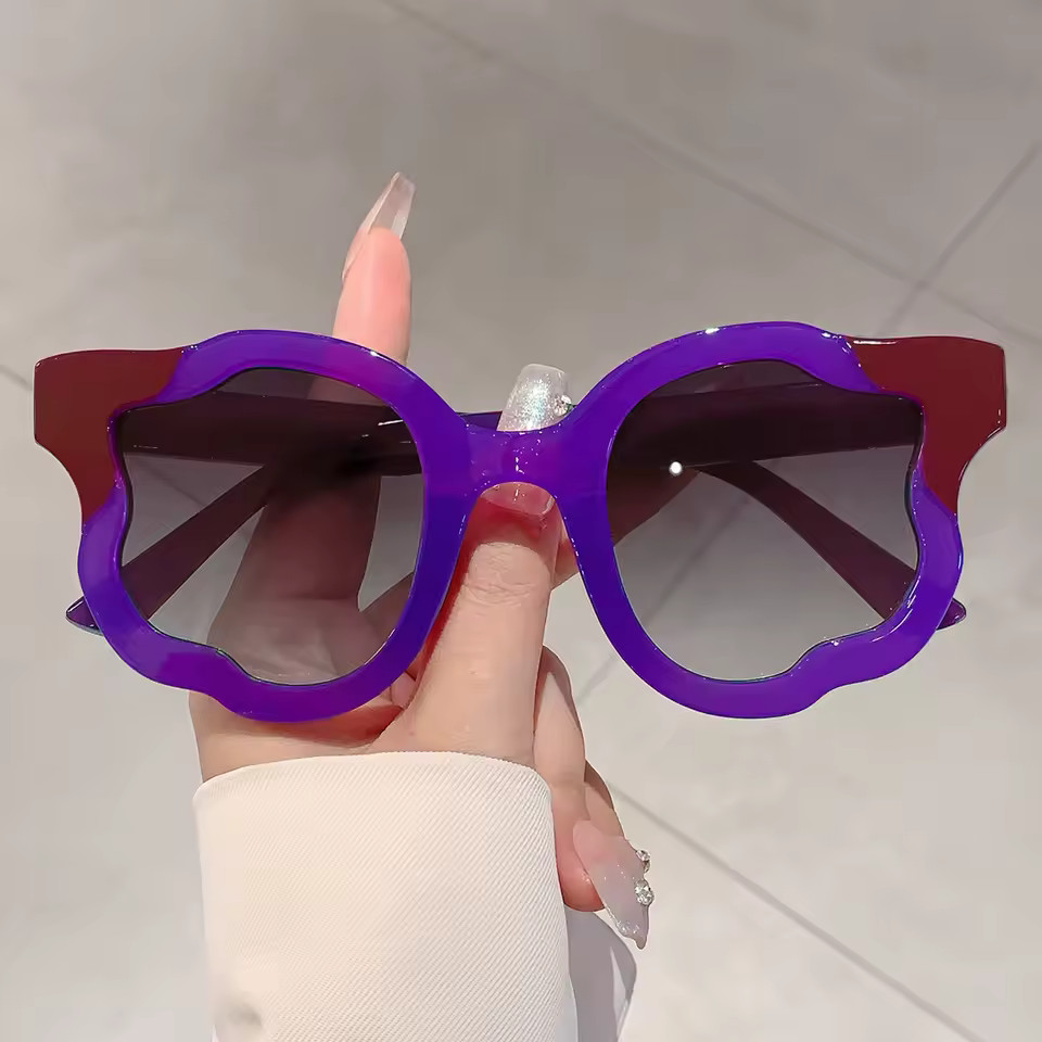 KAMMPT Candy Color Popular Ladies Shades Fashion Flower Decor Pink Sunglasses Ins Brand Design Be... | Aliexpress EU