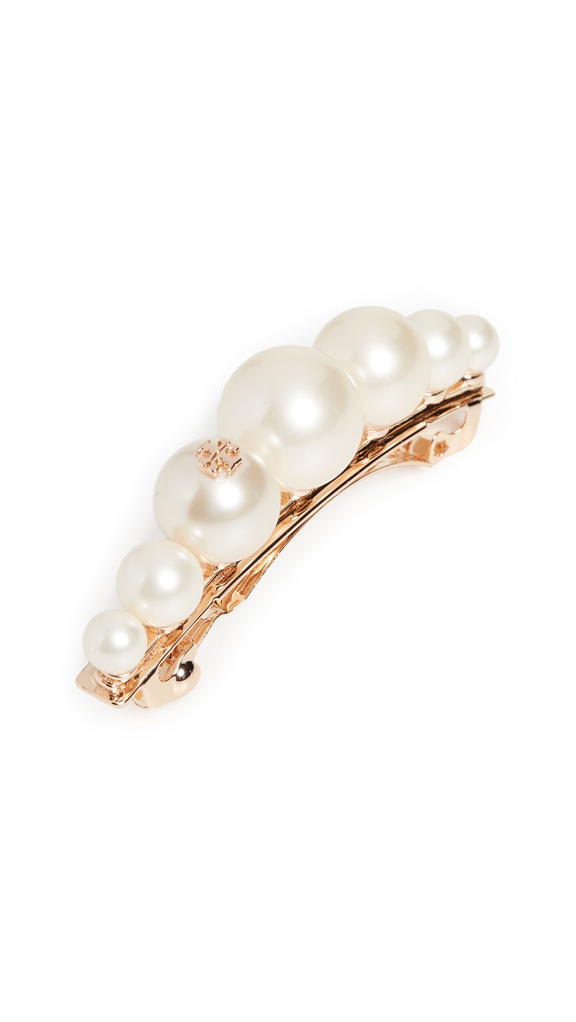 Tory Burch Logo Glass Pearl Hair Clip | Shopbop