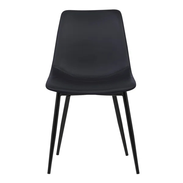 Waroona Contemporary Upholstered Dining Chair with Black Metal Legs | Wayfair North America
