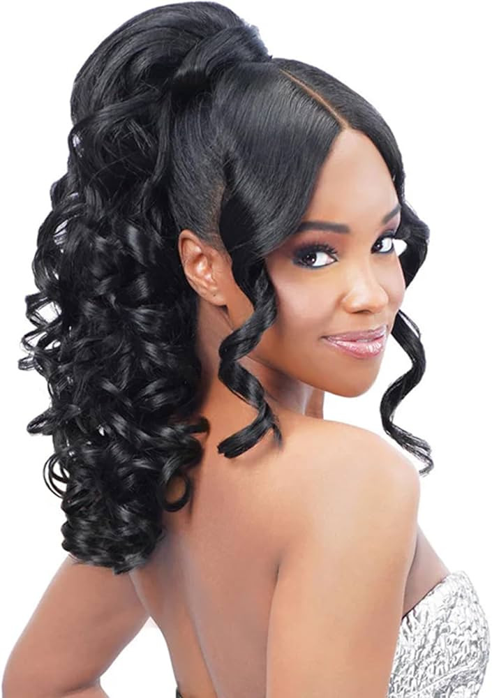 Zury Royal Drawstring Ponytail Split Bang Lace Part Miss Bang Lexi (Dark Brown 2) | Amazon (US)