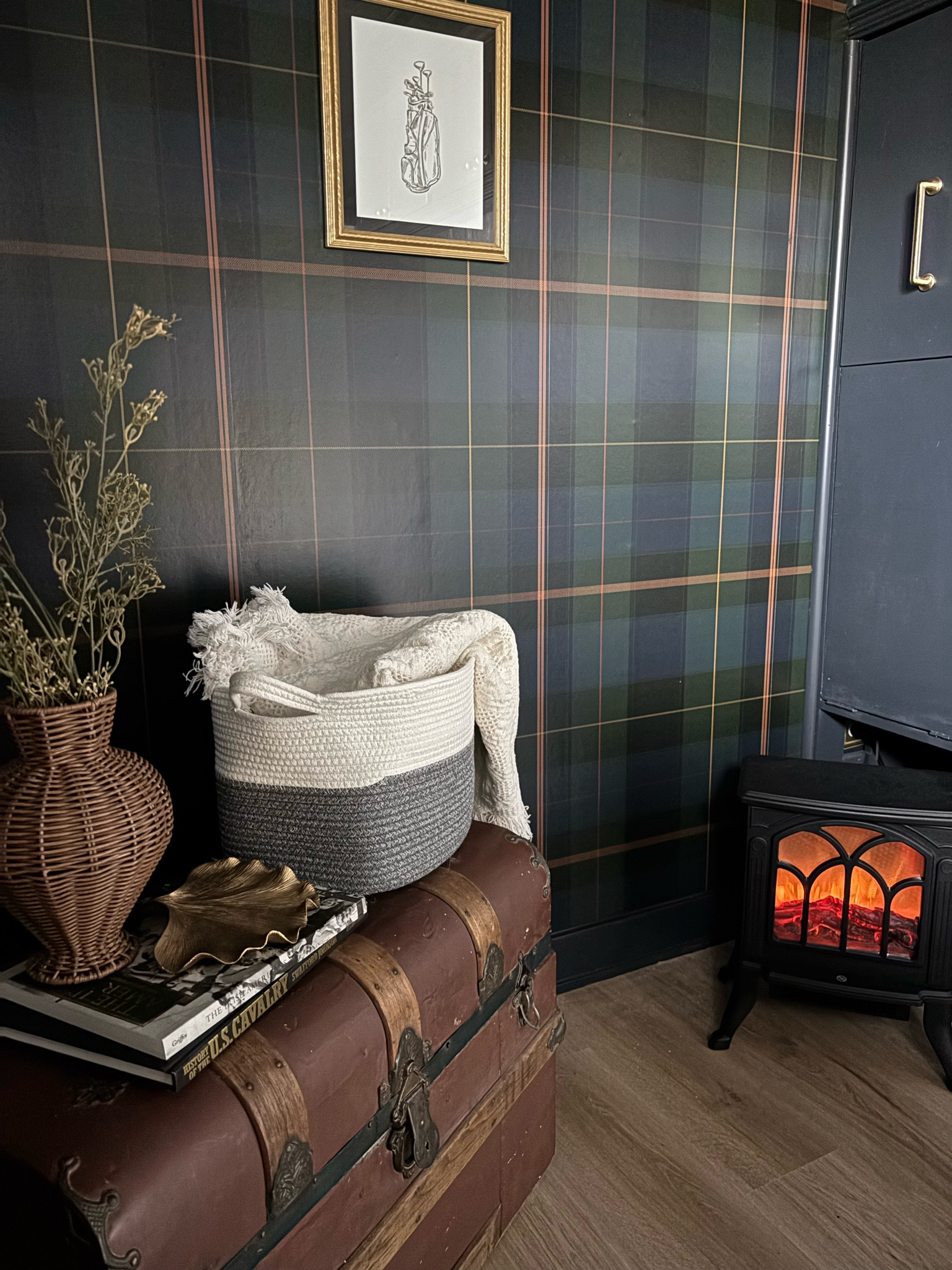 Cozy day in the office. I can’t get over this plaid wallpaper 😍 and if you’re going to have a space heater, might as well get a cute one.

#LTKFindsUnder100 #LTKHome #LTKStyleTip