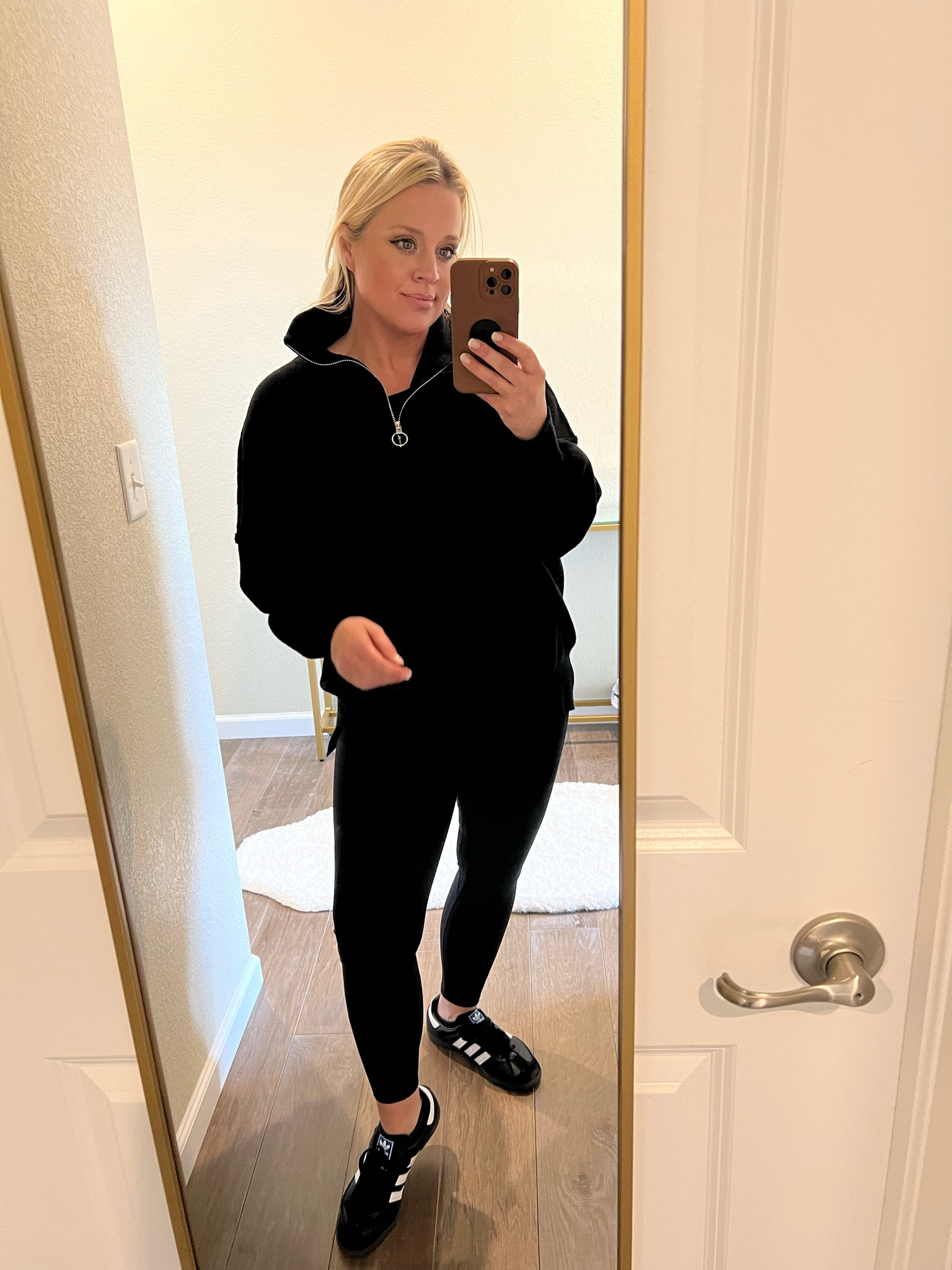 Everyday Mom outfit
Effortless chic, Varley quarter zip sweater dupe, leggings and Adidas Samba.

🥂Remember, always wear what makes you feel confident and comfortable while still being yourself.


#LTKunder50 #LTKstyletip #LTKsalealert