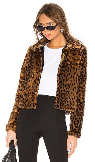 Casey Leopard Faux Fur Coat | Revolve Clothing (Global)