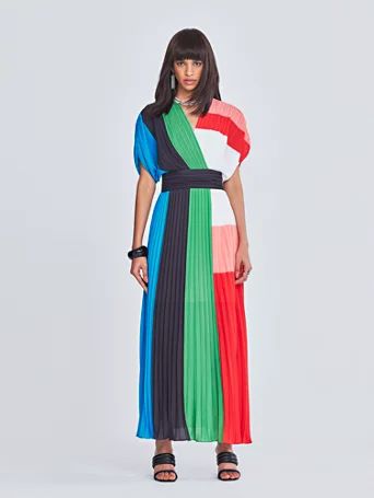 Kyrie Colorblock Pleated Maxi Dress - Gabrielle Union Collection - New York & Company | New York & Company
