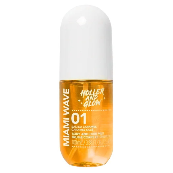 Holler And Glow Miami Wave Salted Caramel Body & Hair Mist, 100 ml/3.38 fl oz | Walmart (US)