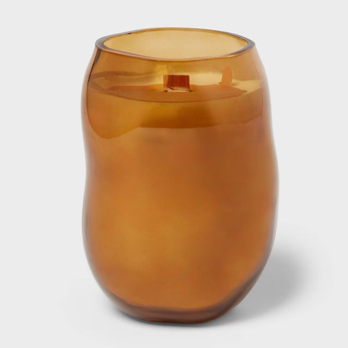 14oz Wooden Wick Oud Wood and Amber Glass Jar Candle - Threshold™ | Target