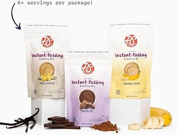 P.S. Snacks Instant Pudding & Baking Mix (Variety Pack of 3, Vanilla Bean, Chocolate and Banana C... | Amazon (US)
