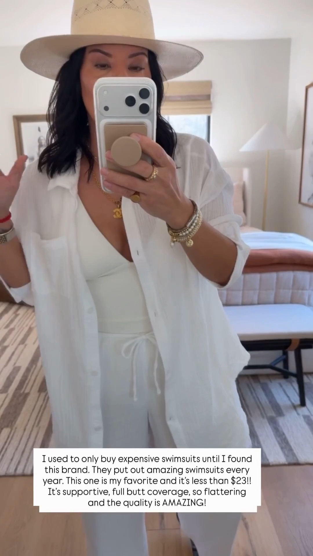 Cover up top and bottoms size medium, swimsuit size large (I always size up in swimsuits). 



#LTKOver40 #LTKTravel #LTKSwim