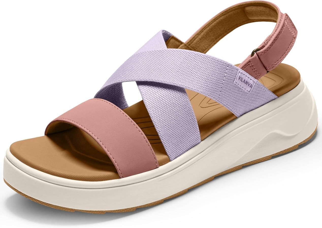 Vilanva Womens Platform Walking Sandals with Arch Support Comfortable Orthotic Wedge Sandals for ... | Amazon (US)