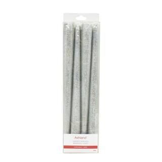 10" Silver Scratch Taper Candles by Ashland®, 4ct. | Michaels Stores
