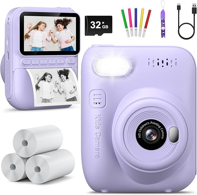 Kids Camera Instant Print, Holiday Birthday Easter Gifts for Girls and Boys 5-7,Video Digital Kid... | Amazon (US)