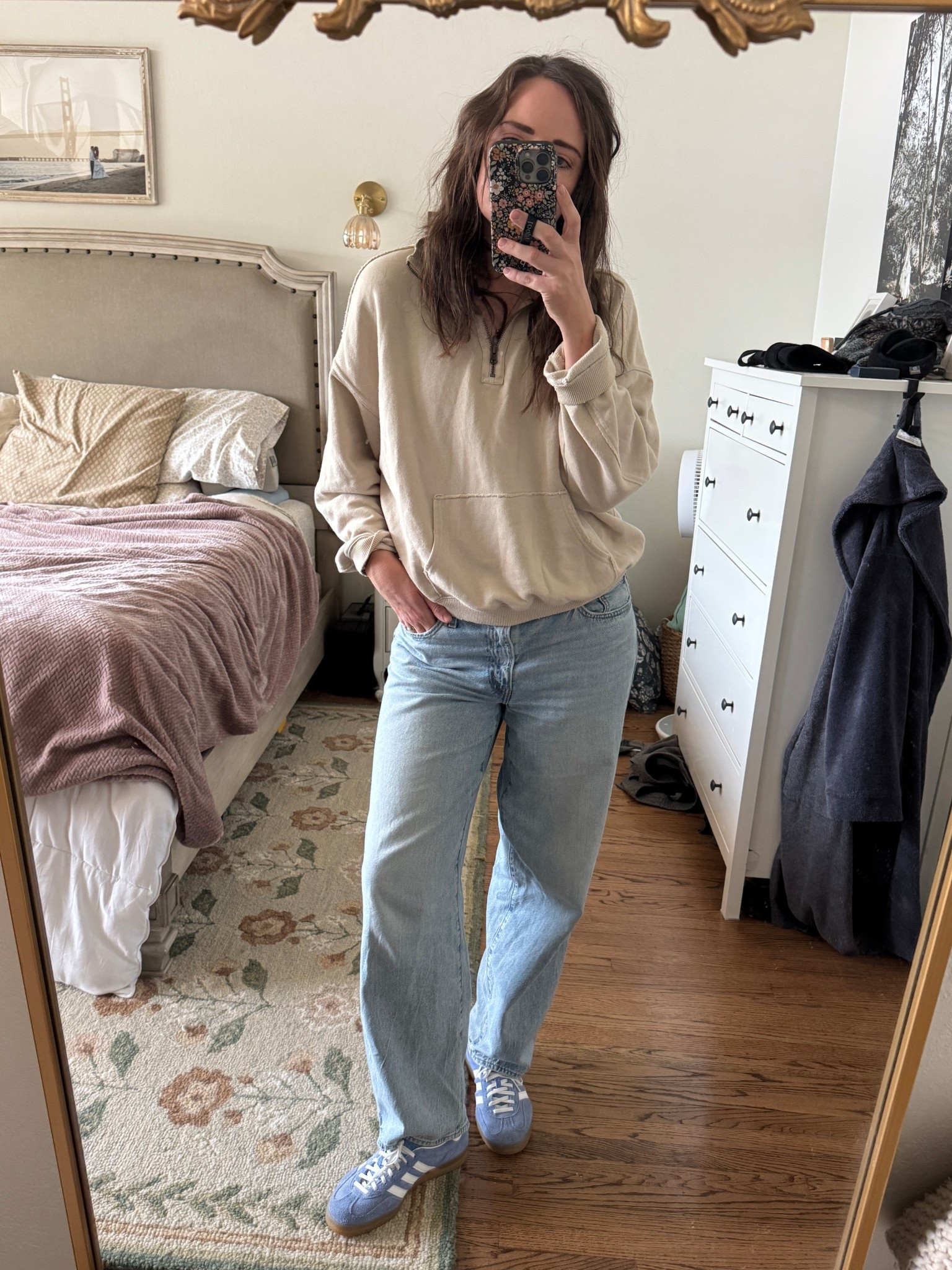 Easy and comfy mom life ootd!! Loving these jeans! Literally feel like sweats but look so much more put together. 🙌🏻

#LTKootd #LTKSaleAlert #LTKmomlife