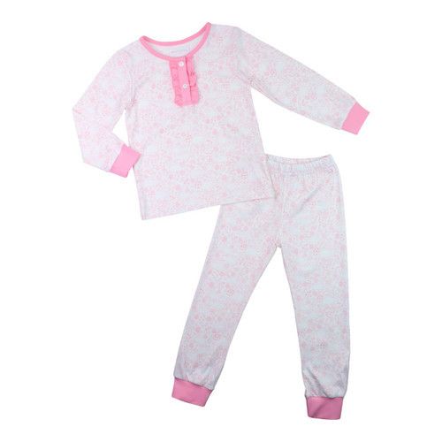 Pink And White Easter Print Knit Pajamas | Cecil and Lou