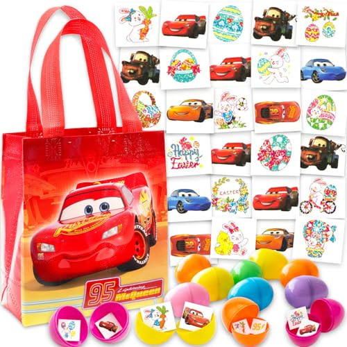 Disney Cars Easter Egg Hunt Supplies - Bundle with 12 Fillable Plastic Easter Eggs, 70+ Lightning... | Amazon (US)