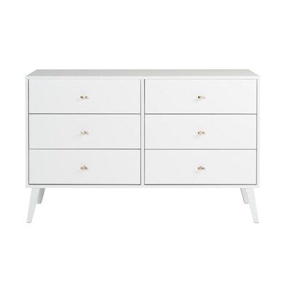Prepac Milo White 6-Drawer Standard Dresser | Lowe's