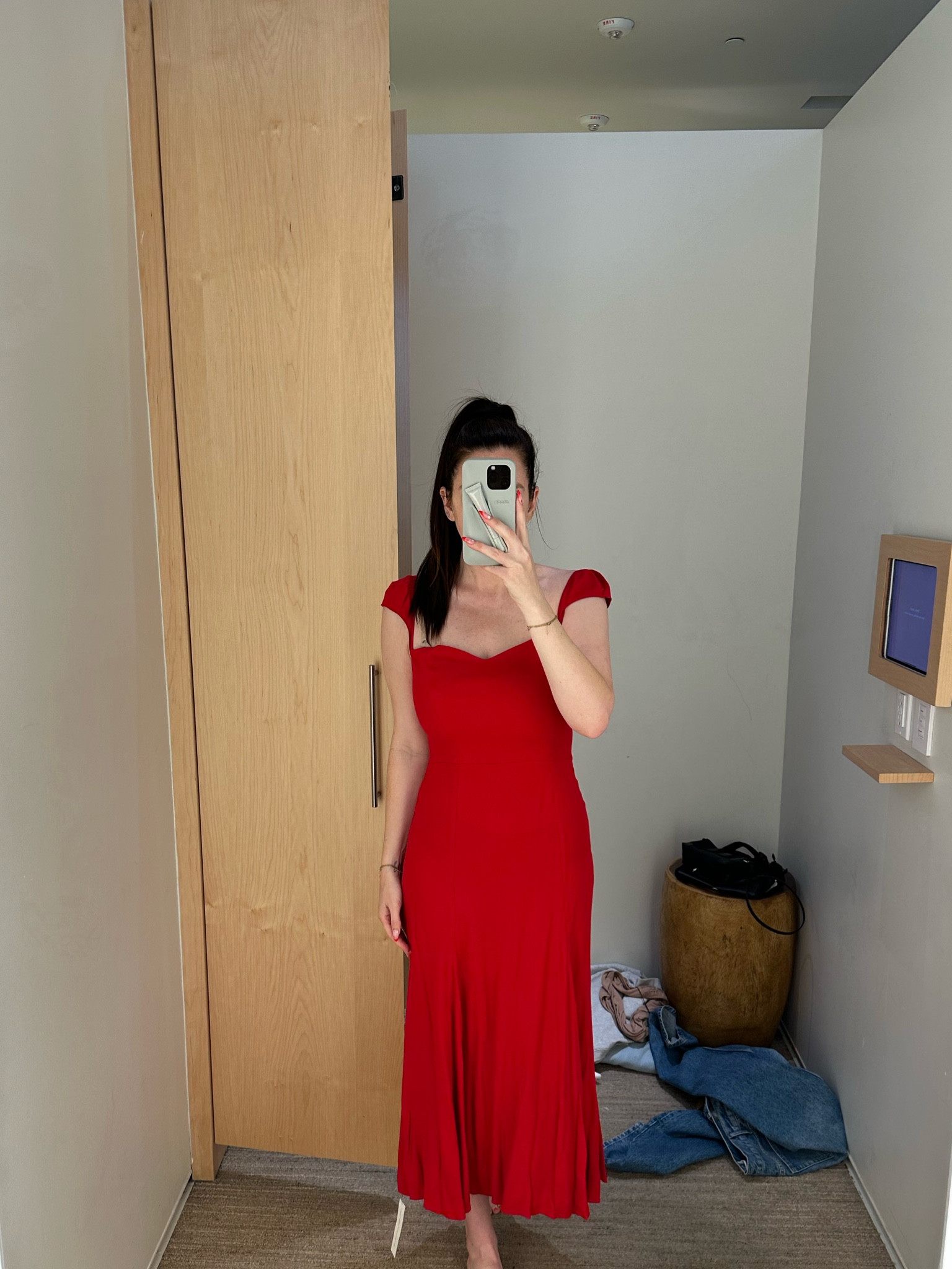 Reformation red dress 

#LTKStyleTip #LTKSeasonal