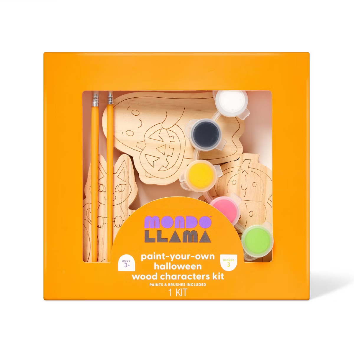 3ct Halloween Wood Characters Painting Craft Kit - Mondo Llama™ | Target