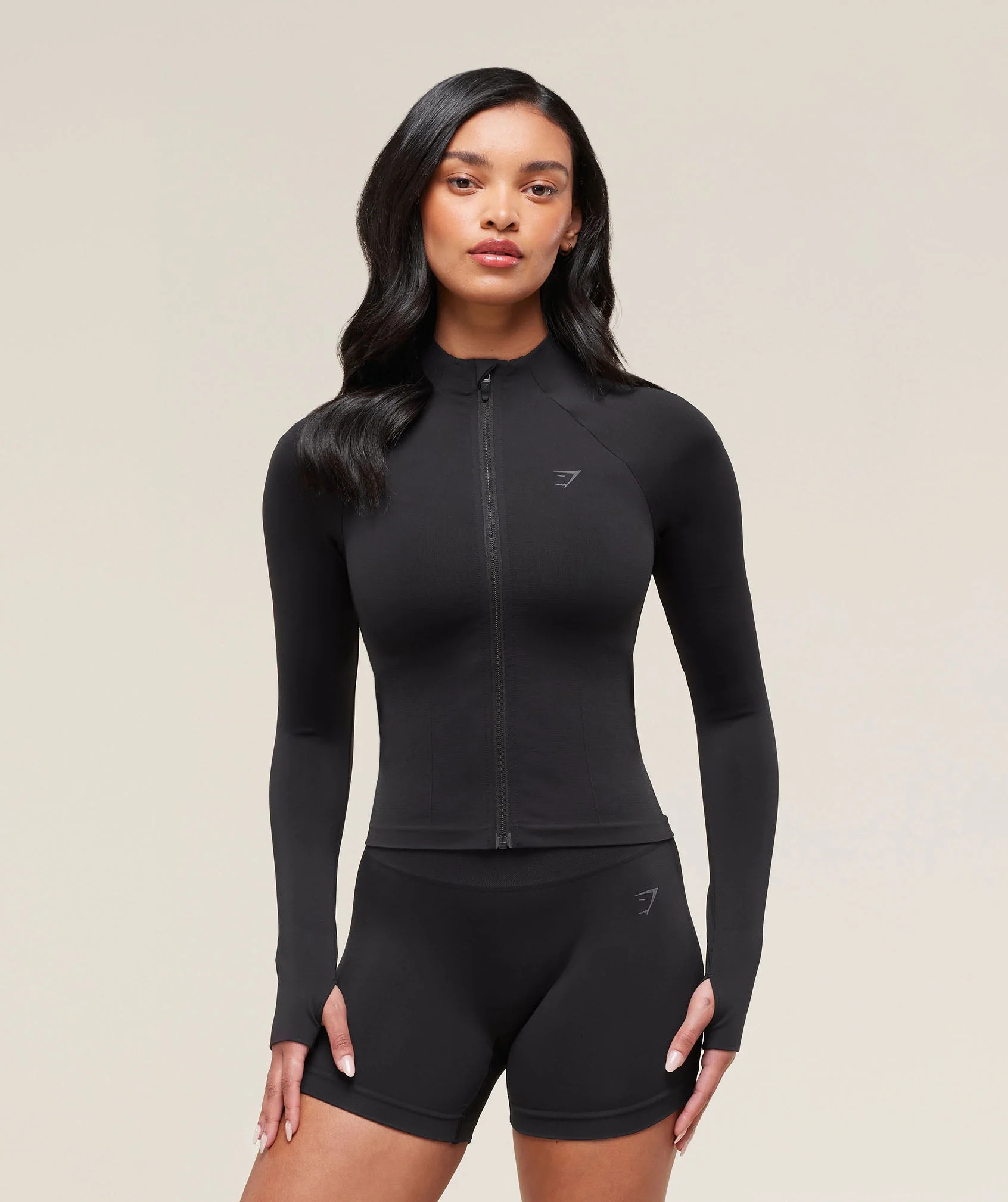 Gymshark Soft Sculpt Zip Up Jacket - Black | Gymshark EU