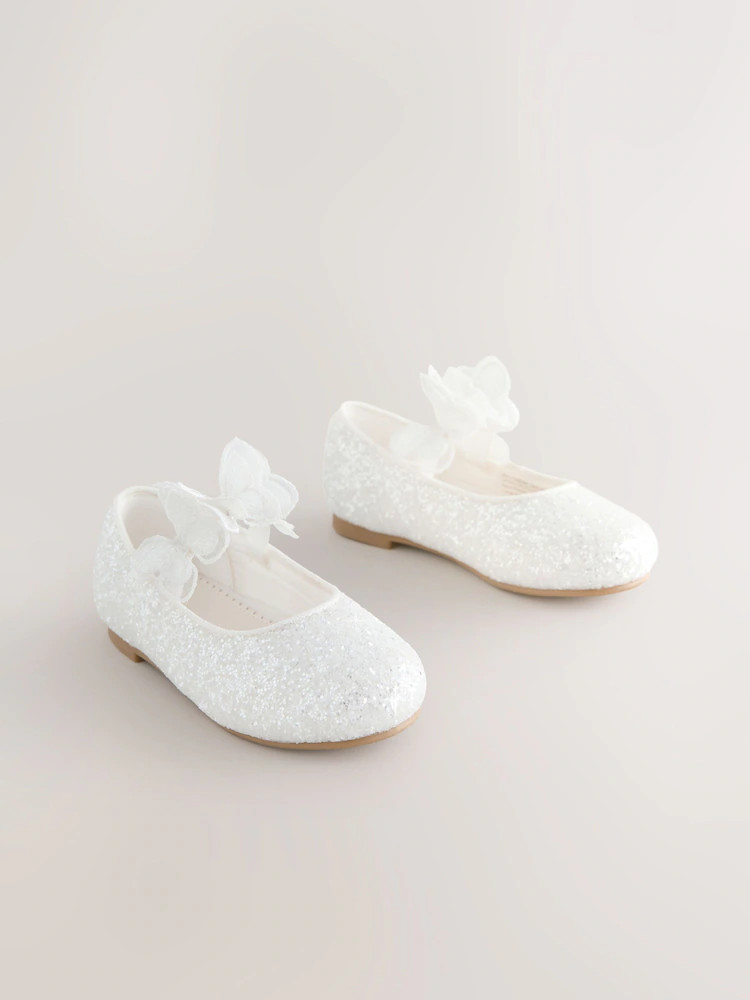 White Glitter Butterfly Strap Occasion Shoes | Next US