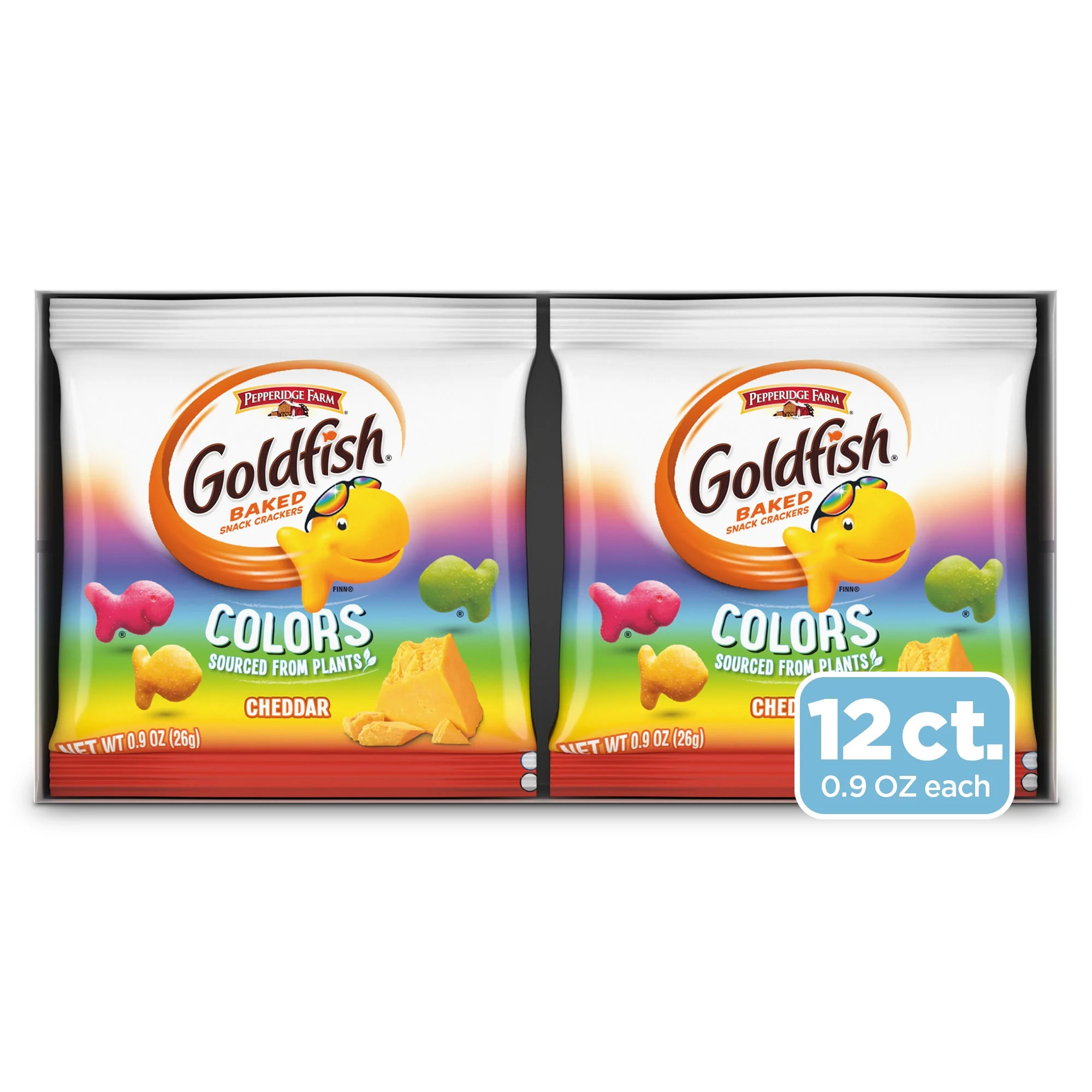 Goldfish Colors Crackers, Snack Pack, 0.9 oz, 12 Count Multi-Pack Tray | Walmart (US)