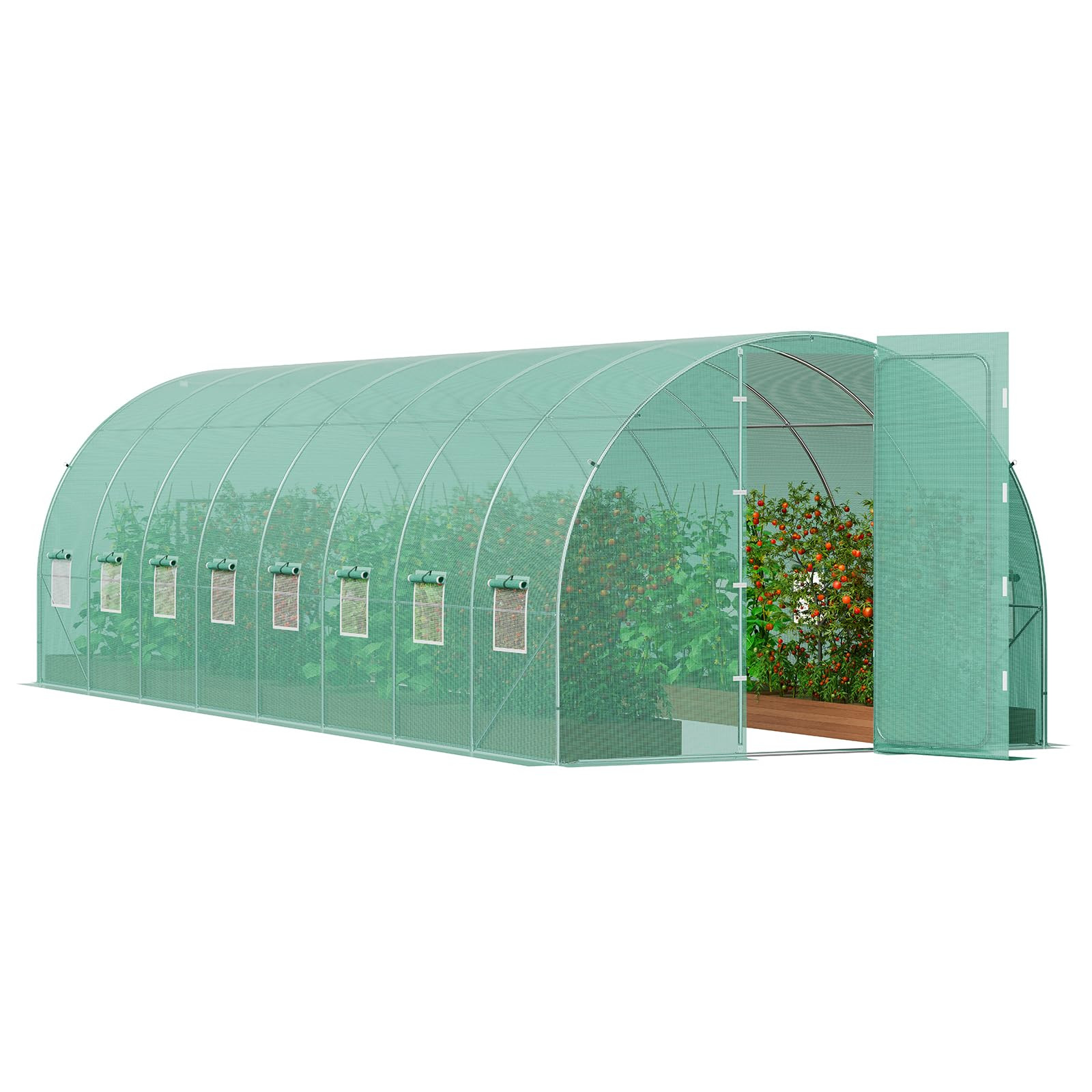 VEVOR Walk-in Tunnel Greenhouse, 27.4x9.5x7.4 ft Hoop House Greenhouse Tunnel, Plant Hot House wi... | Amazon (US)
