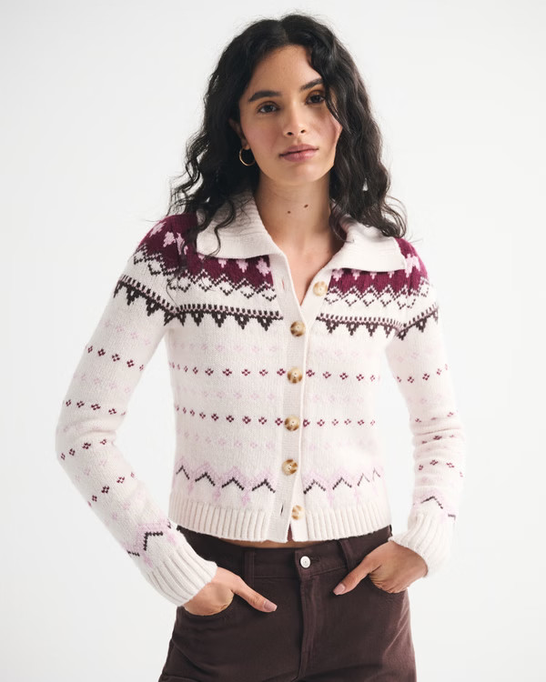 Fairisle Collared Cardigan | Abercrombie & Fitch (US)