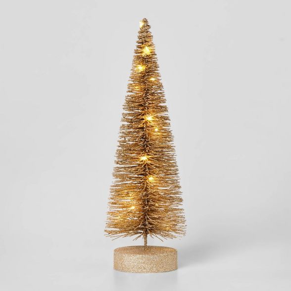 15" Lit Bottle Brush Tree Champagne - Wondershop™ | Target