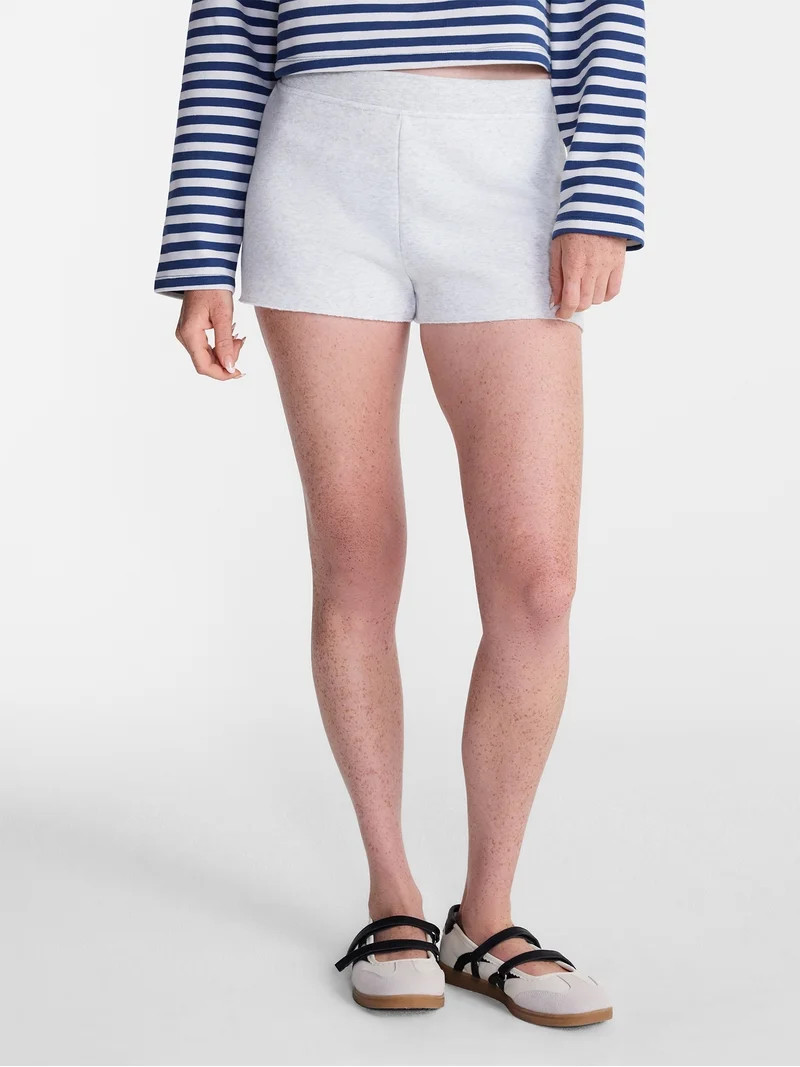 No Boundaries Ribbed Waistband Fleece Shorts, 2" Inseam, Women\u2019s XXS-XXL | Walmart (US)