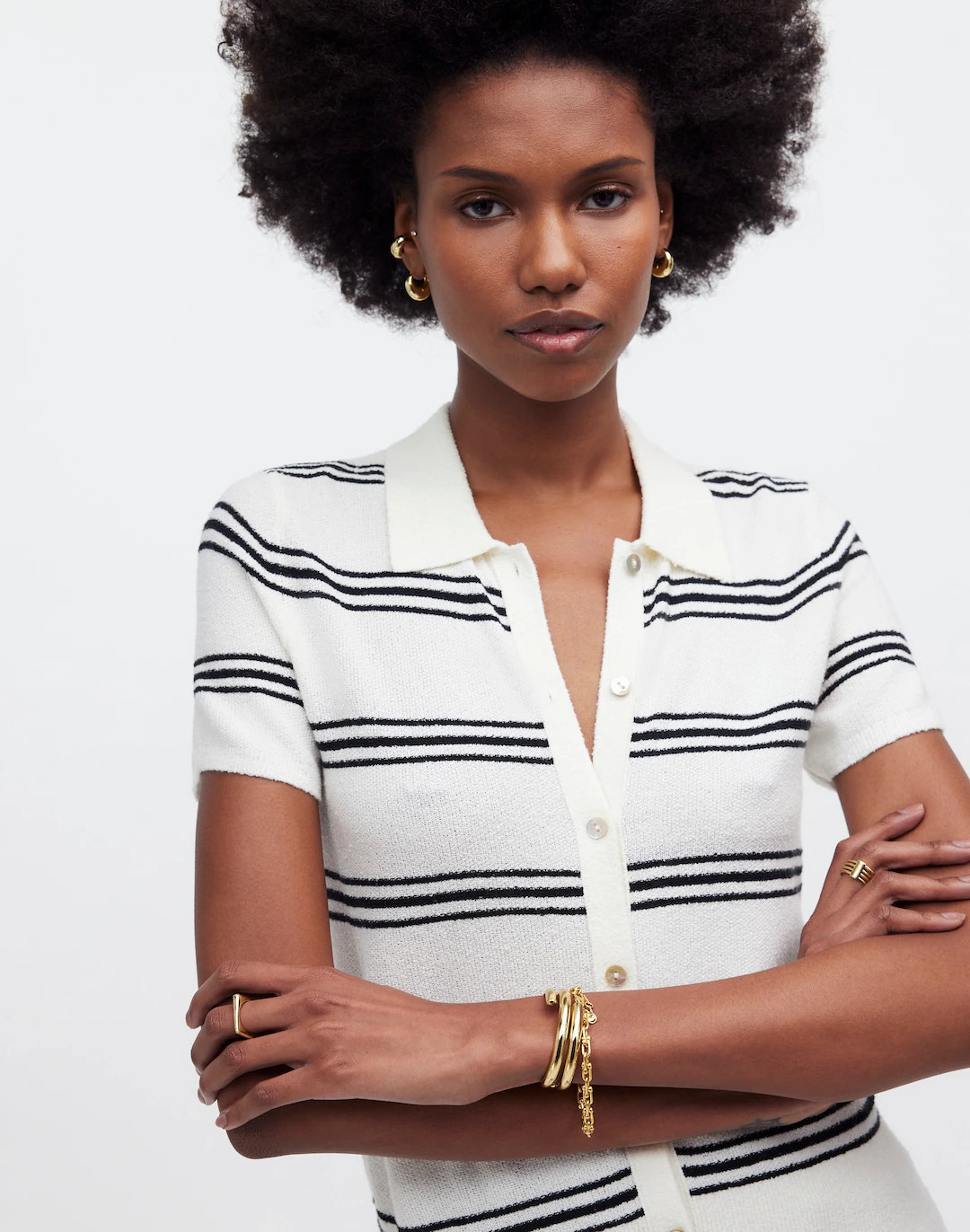 Polo Sweater Tee in Stripe | Madewell