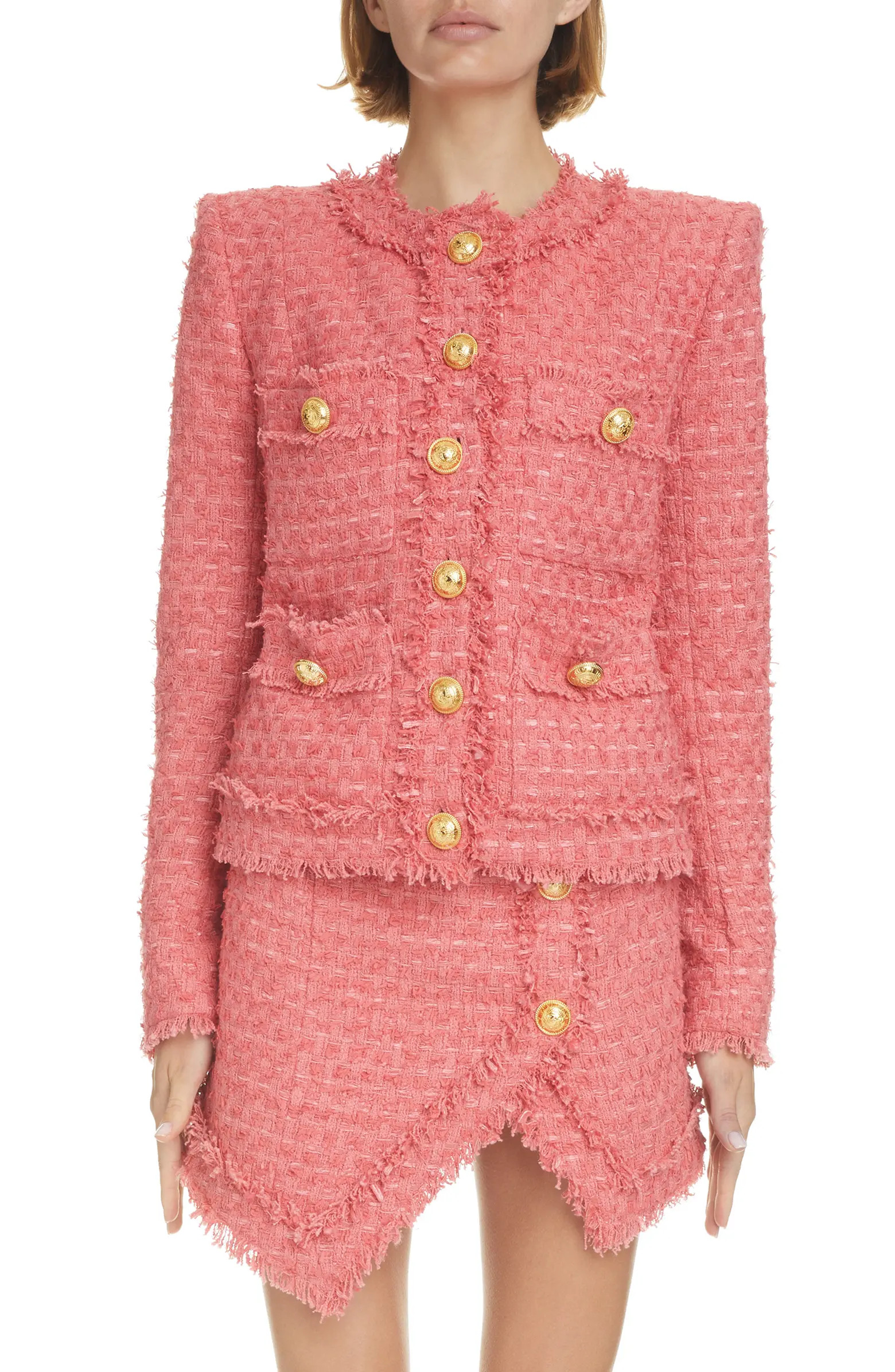 Balmain Six-Button Tweed Jacket | Nordstrom | Nordstrom