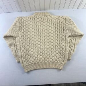 Vintage James Pringle Women’s Wool Cable Knit Cream Fisherman’s Sweater Sz L | Poshmark