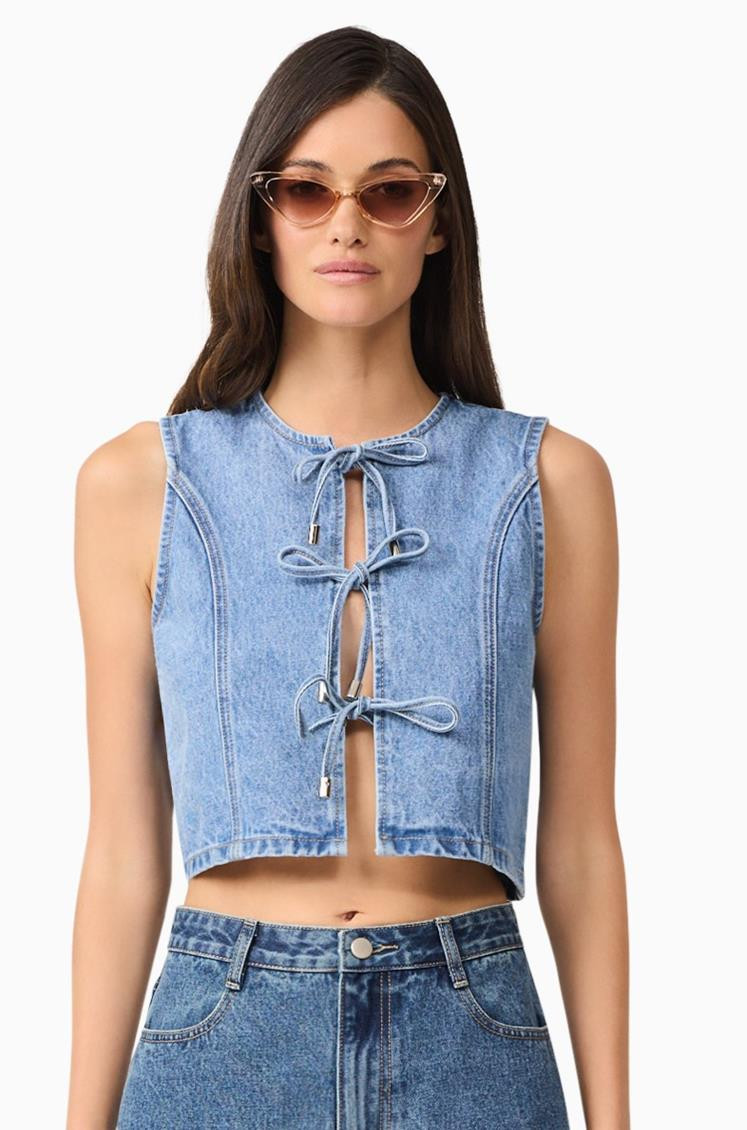 Adalynn Denim Vest | South Moon Under
