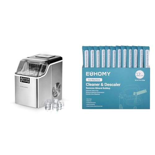 EUHOMY Ice Cube Maker Machine Countertop with 24 Pcs Ready in 13 Mins with Ice Maker Cleaner & Descaler | 12 Use | Amazon (US)