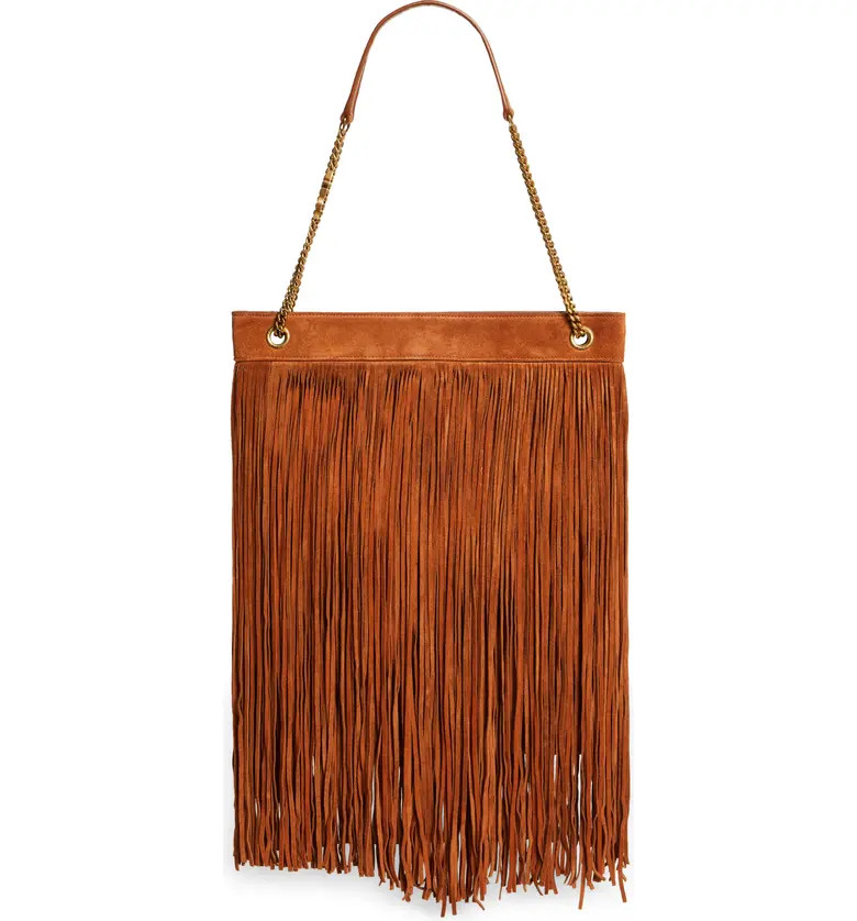 Saint Laurent Large Grace Fringe Suede Hobo | Nordstrom | Nordstrom