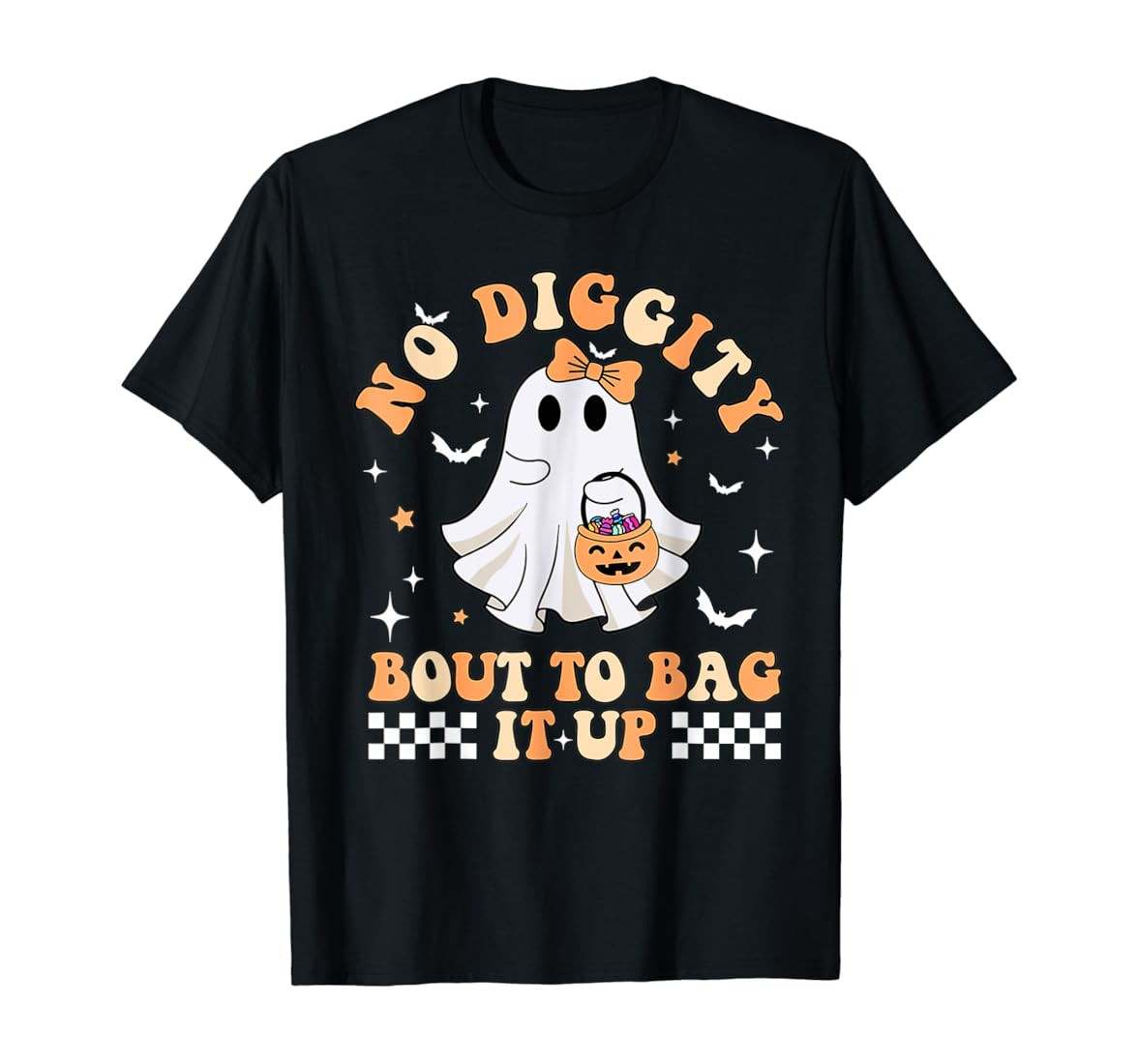 Funny Ghost No Diggity Bout To Bag It Up Spooky Halloween T-Shirt | Amazon (US)
