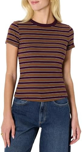 Amazon Essentials (Demi's Pick) Women's Slim-Fit Stretch Rib Short-Sleeve Tee | Amazon (US)