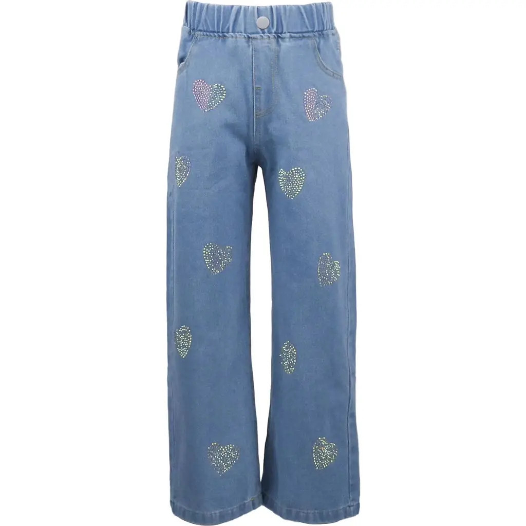 Lola + The Boys Crystal Heart Jeans in Blue at Nordstrom, Size 10 | Nordstrom