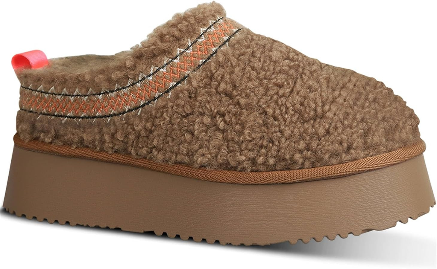 Women's Platform Slippers Mini Boots Braid with Plush Fleece Lining Fuzzy Slippers for Women Slip... | Amazon (US)