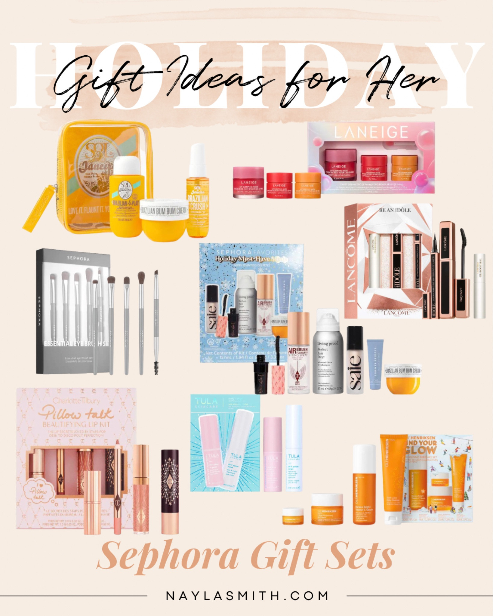 Gift ideas for her - Sephora gift sets
Laneige lip mask, makeup brush set, bum bum body cream, pillow talk set, Tula skincare set

Beauty gifts, gifts for mom, sister, wife, girlfriend, teen girls


#LTKCyberweek #LTKHoliday #LTKbeauty