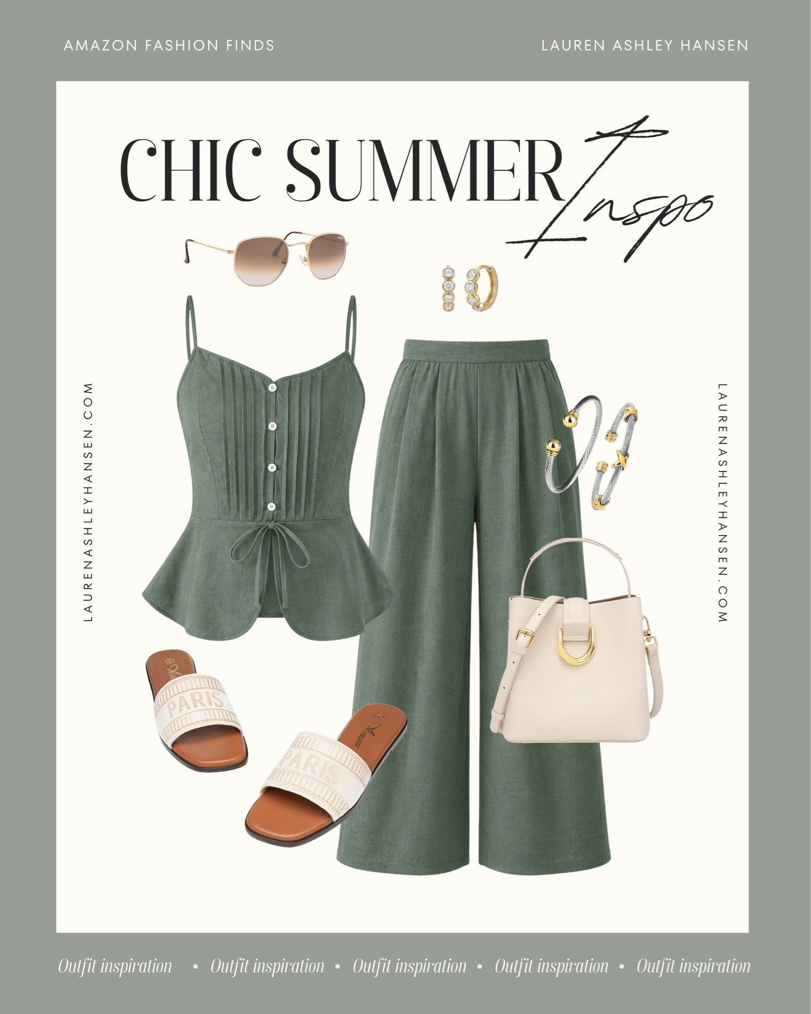 The cutest chic yet comfortable summer outfit inspiration all from Amazon! I love this color and these designer inspired accessories!

#LTKgrwm #LTKootd