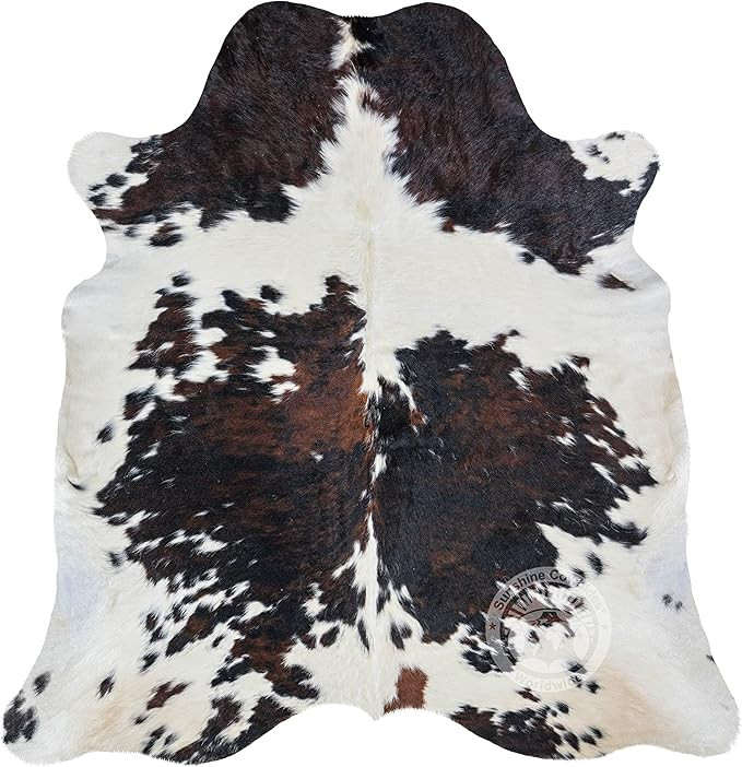Sunshine Cowhides 100% Genuine Tricolor Cow Skin Leather Cowhide Rug - Modern Style Animal Skin R... | Amazon (US)